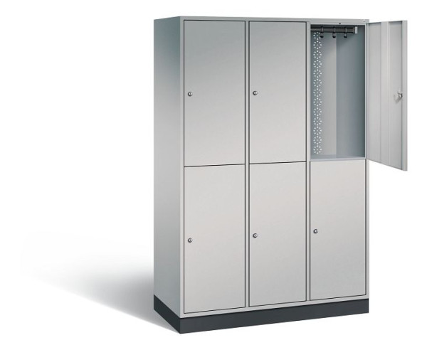 C+P Spind doppelstöckig XL Intro, H1950xB1220xT490mm, Farbe: Weißaluminium, 8270-302 S10063