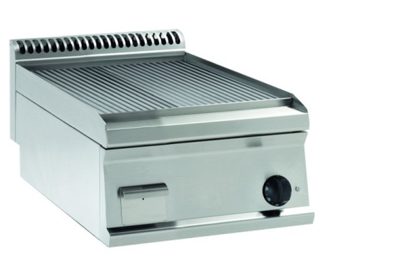KBS Gas-Grillplatte gerillt, hartverchromt, matt gebürstet 1 Heizzone, Tischgerät, 10322012