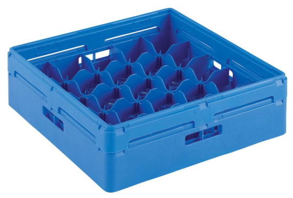 ZANUSSI Gläserkorb Kunststoff, blau, mit Facheinteilungen und geneigtem Boden, Fassungsvermögen: 25 Gläser, Maße: 500 x 500 x 155 mm, 406867021