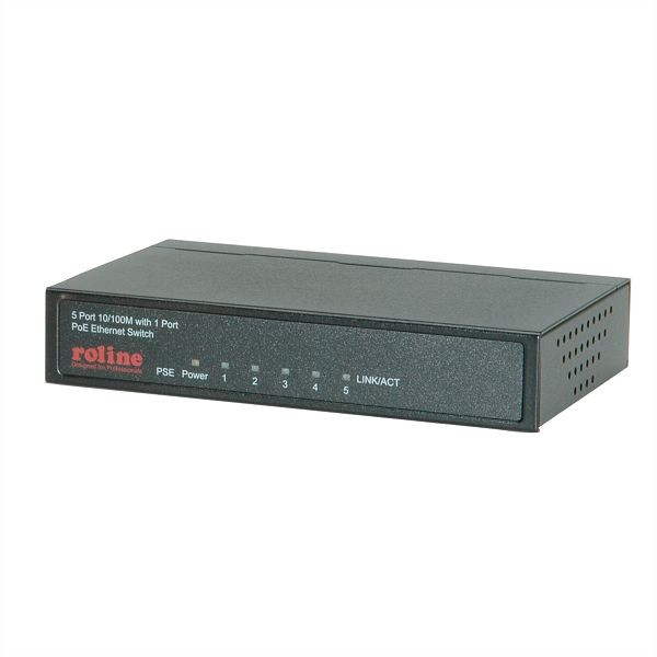 ROLINE PoE Fast Ethernet Switch 5 Port (1x PoE), 21.13.1190