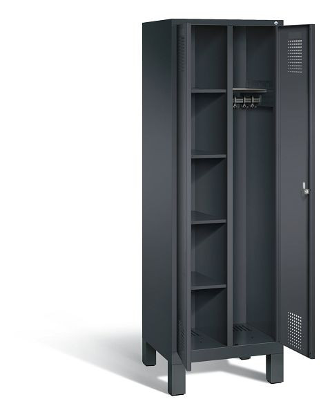 C+P Putzmittel-Spind Evolo, H1850xB610xT500mm, Farbe: Schwarzgrau, 48060-20 S10062