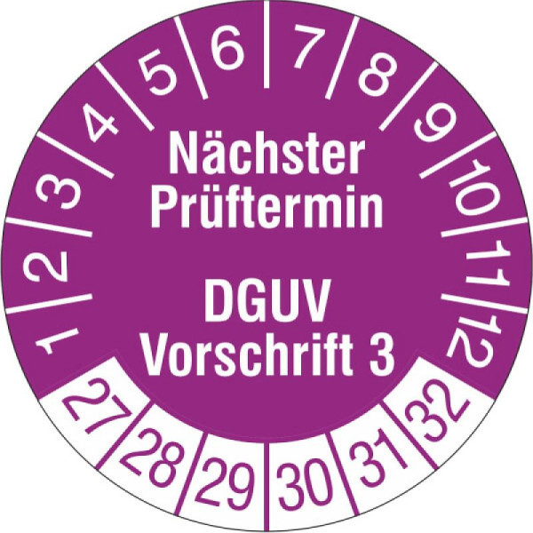 Stein HGS Prüfplaketten o. Jahresfarbe (6 Jahre), Nächster Prüftermin, 2027-2032, 31.c7045-27