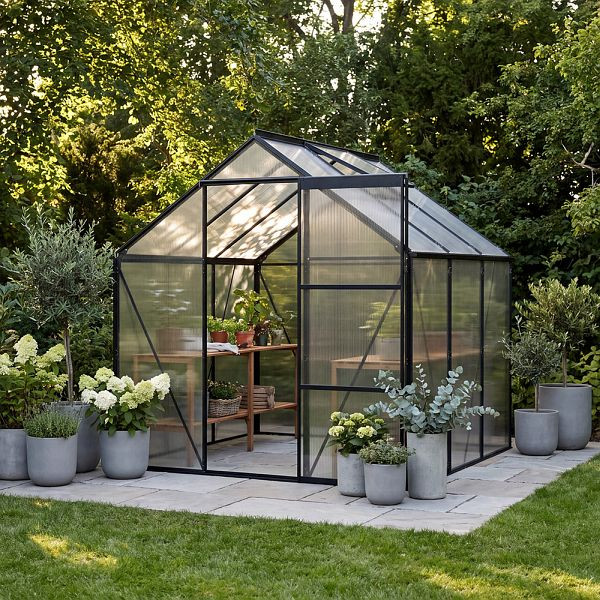 HOME DELUXE Eco Gewächshaus WALENA Schwarz - 190 x 190 cm, 75267