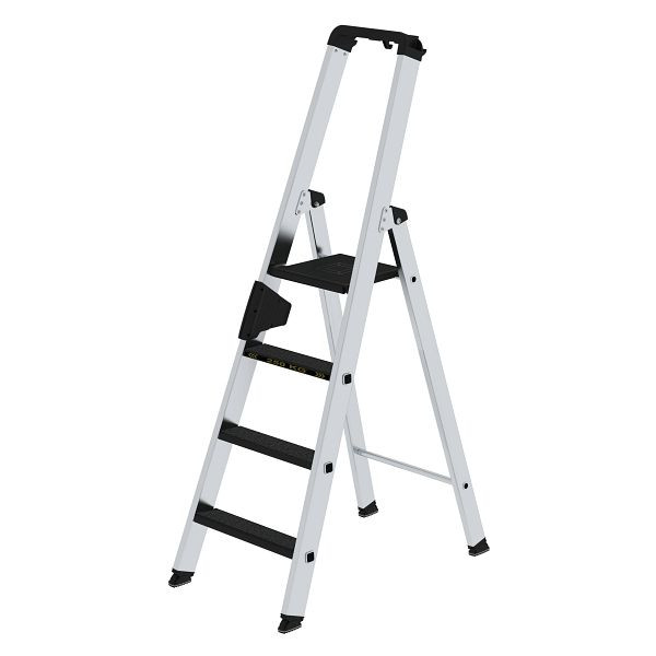 Munk Günzburger Steigtechnik Stufen-Stehleiter 250 kg einseitig begehbar mit clip-step R 13 4 Stufen, 042704