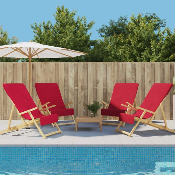 vidaXL Strandtücher 4 Stück Burgunderrot 60x135 cm Stoff 400 GSM, 3157056