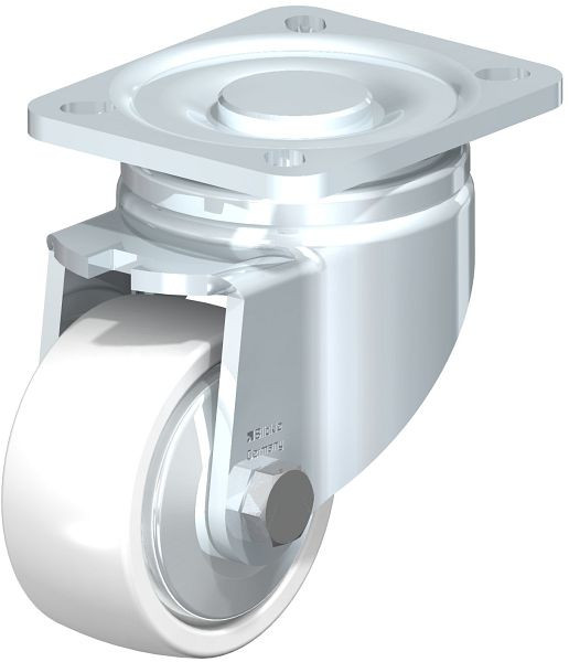 Blickle LH-SPO 80K-FA Stahlblech-Lenkrolle, Schwerlast-Ausführung, mit Anschraubplatte, Polyamid, Weiß, 852899