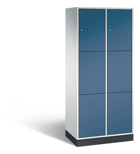 C+P XL-Schließfachschrank Intro, 6 Fächer, H1950B820T490 mm, Grau/Fernblau, 8370-202 S10159