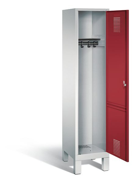 C+P Garderobenschrank Evolo, H1850xB420xT500mm, Farbe: Lichtgrau / Rubinrot, 48010-12 S10062
