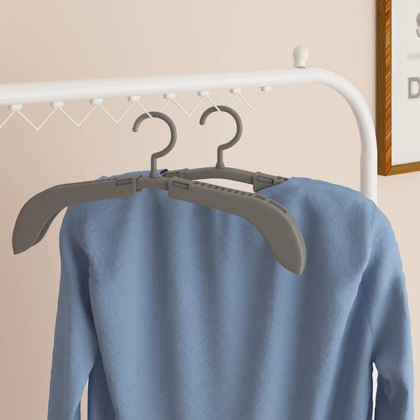 vidaXL Ausziehbare Kleiderbügel 5 Stück Grau, Top-Qualität, 344387