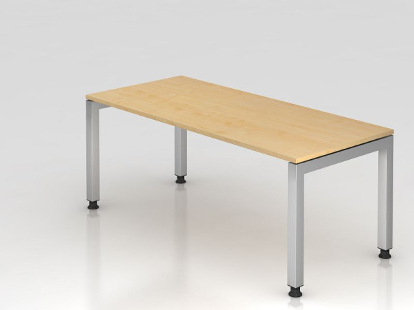 Hammerbacher Schreibtisch U-Fuß eckig 180x80cm Ahorn, Rechteckform, schwebende Platte, VJS19/3/S