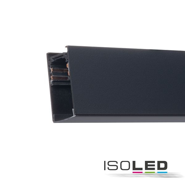 ISOLED Track48 Aufbauschiene, schwarz, 200cm, 4-polig, mit Endkappen und Schutzcover, 116050