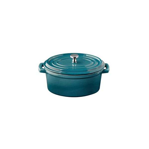 APS Mini-Serviertopf mit Deckel 5 STARS - Gusseisen emailliert, 0,45 Liter, türkis, induktionsgeeignet, 88335