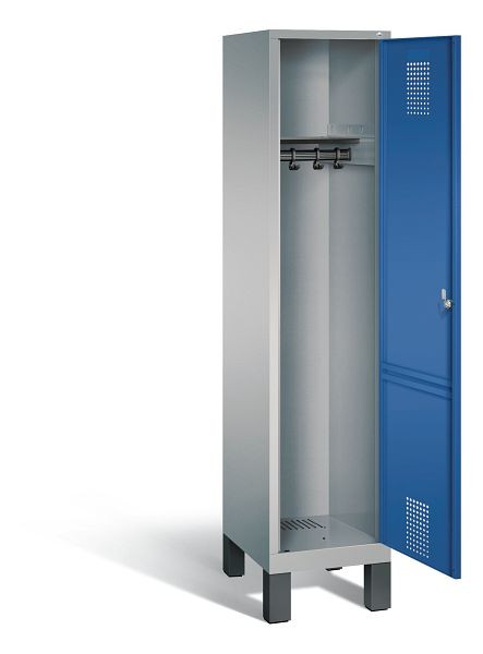 C+P Garderobenschrank Evolo, H1850xB420xT500mm, Farbe: Weißaluminium / Enzianblau, 48010-12 S10271