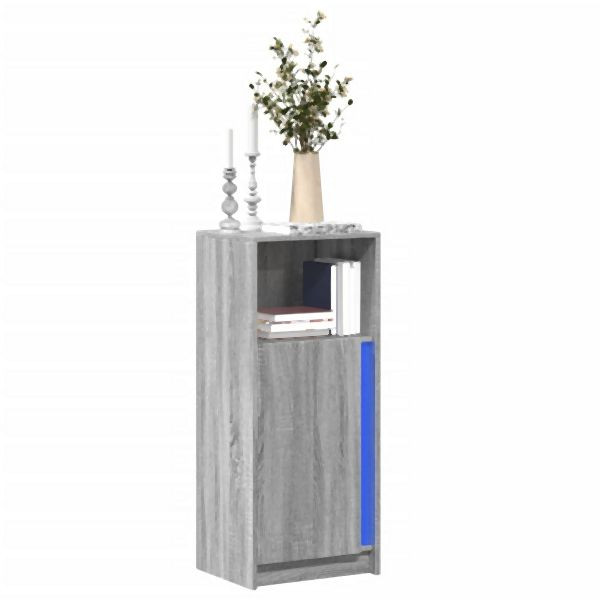 vidaXL LED-Sideboard Grau Sonoma 42,5x34x100 cm Holzwerkstoff, 852157