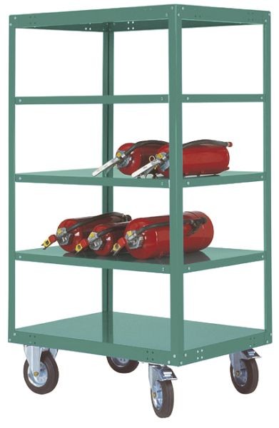 Manuflex Etagenwagen TRANSOMOBIL, mit 500 kg Tragkraft, HxBxT: 1795 x 1500 x 800 mm, graugrün, TT4293.0001