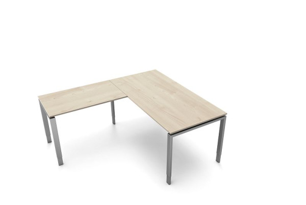 Kerkmann Schreibtisch, B 1600 x T 800 x H 680-820 mm mit Anbautisch, Form 5, Farbe: Ahorn, (Montage), 11414850-1