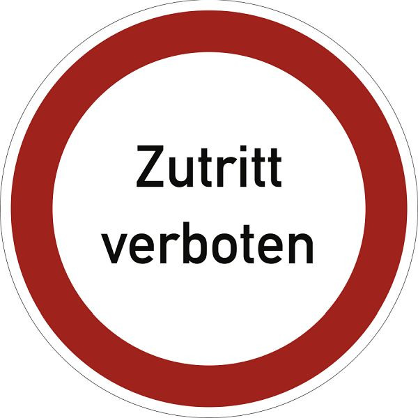 Moedel Zutritt verboten, Textschild, Aluminium, Ø 200 mm, 58916
