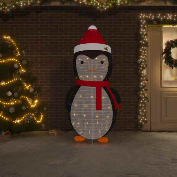 vidaXL Weihnachtsdekoration Pinguin-Figur LED Luxus-Gewebe 180 cm, 329764