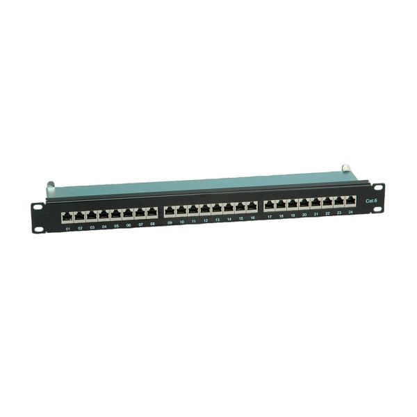 VALUE Kategorie 6 (Class E) 19"-Patchpanel, 24 P, geschirmt, schwarz, 26.99.0353