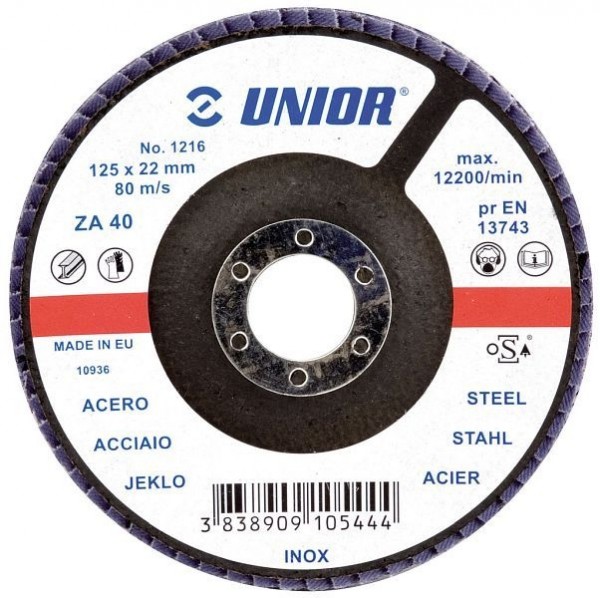 Unior Lamellenfächerschleifscheiben, 115 mm Z40, 610539
