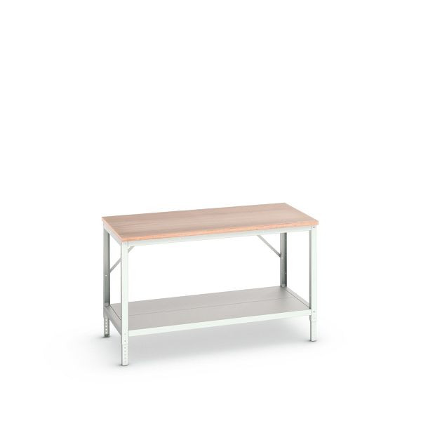 bott verso Werkbank (Multiplex-Platte) mit Ablageboden, BxTxH: 1500 x 800 x 780 - 930 mm, 16922022.16