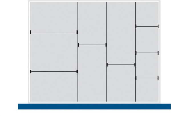 bott cubio Sortiment mit 10 Trennwänden 3 x Trennwand/7 x Steckwand BxTxH: 800 x 650 x 52 mm, verzinkt, 43020658.51