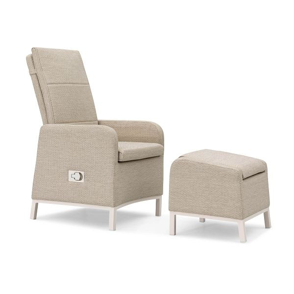 BEST Riga, Relaxsessel mit Fußhocker, Sand, 555439, 6096735345312
