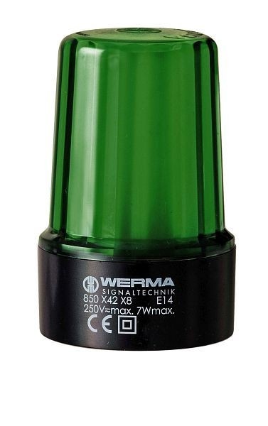 WERMA Dauerleuchte Bodenmontage 12-230VAC/DC GN Gehäusefarbe schwarz- grün, 850.200.08