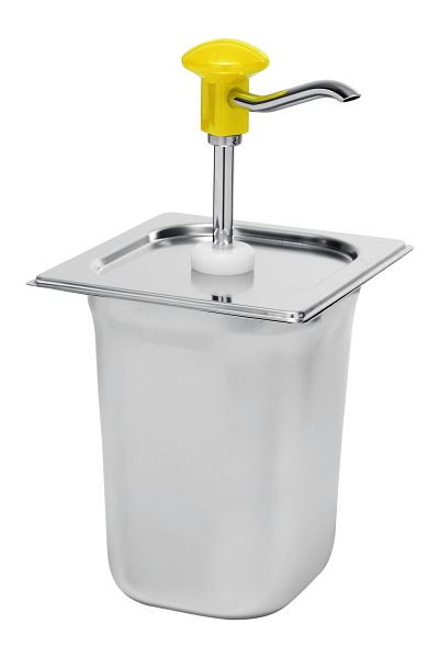 Gastro-Inox Dosierspender mit gelbem Druckknopf, 503.106