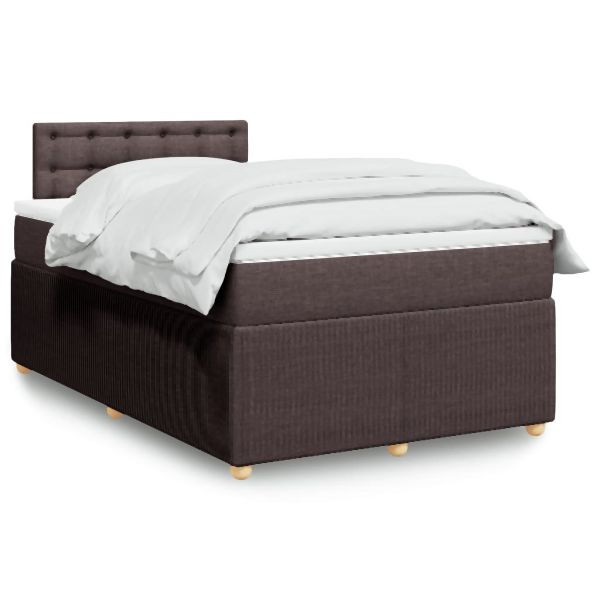 vidaXL Boxspringbett mit Matratze Dunkelbraun 120x200 cm Stoff, 3287440