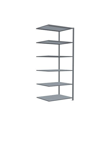 Schulte Anbauregal, Steckregal MULTIplus150, 2500 x 1000 x 800 mm, 6 Fachböden, Kreuzstrebe, verzinkt, 12586