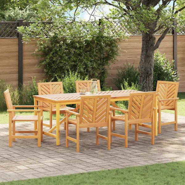 vidaXL Garten Essgruppe, 7er Set, Braun 200 x 90 x 74 cm Akazie Massivholz, 3154116