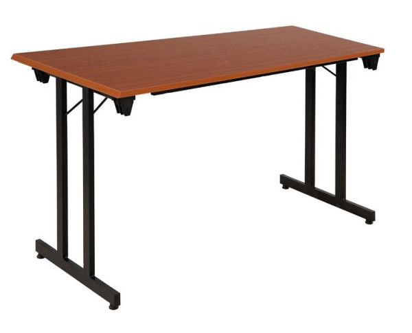 Deskin Klapptisch / Mehrzwecktisch, Platte Dekor Kirschbaum, Gestell Schwarz, B 1400 x T 700 x H 720 mm, 349485