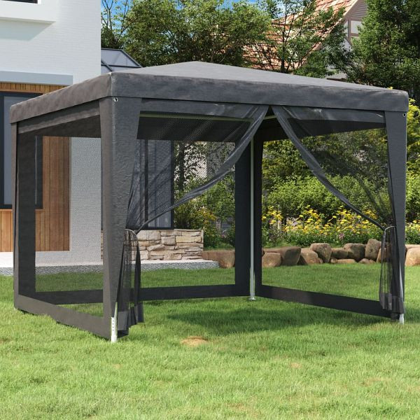 vidaXL Partyzelt mit 4 Mesh-Seitenwänden Anthrazit 3x3 m HDPE, 319229