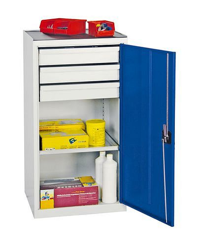 stumpf Werkzeug- und Materialschrank Professional 2000, mit 3 Schubladen und 1 Fachböden, grau/blau, B 500 mm, 251803