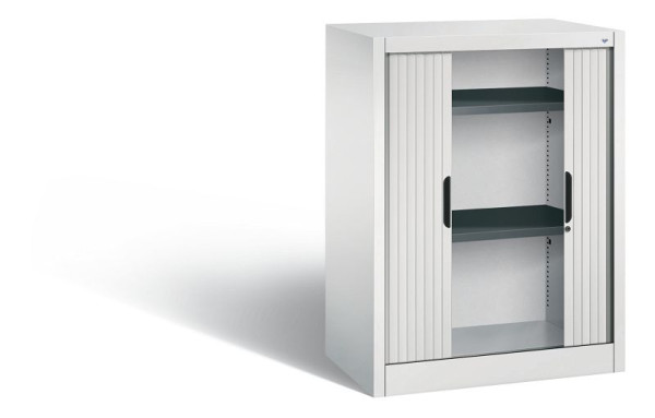 C+P Sideboard mit Rollladen Omnispace, H1030xB800xT420mm, Farbe: Lichtgrau, Griffmulde, 2 OH, 3241-00 S10060