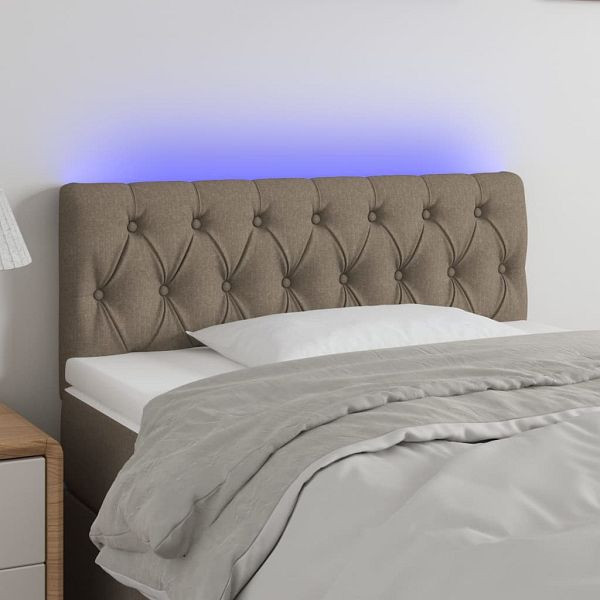 vidaXL LED Kopfteil Taupe 100x7x78/88 cm Stoff, 3121942