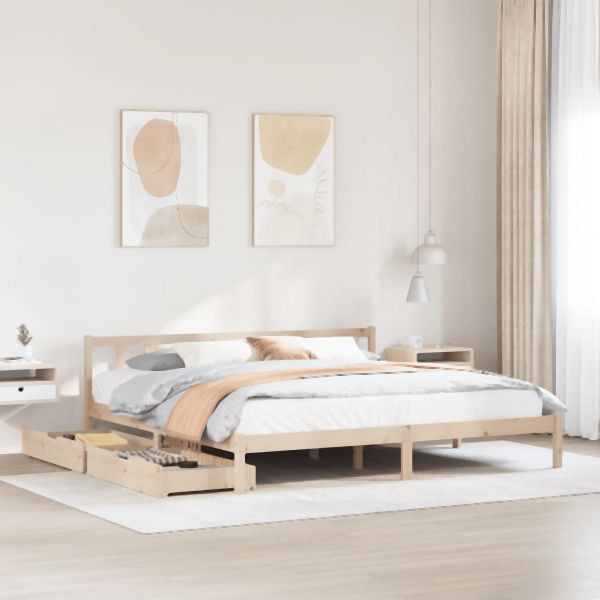 vidaXL Massivholzbett ohne Matratze 180x200 Kiefernholz, 3301481