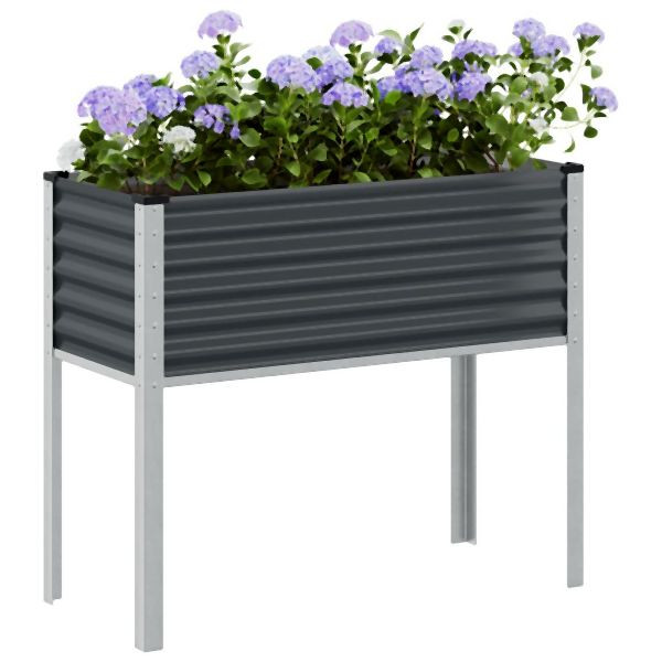 vidaXL Pflanzkübel Anthrazit 100x41x90 Stahl, für Garten, 4008972