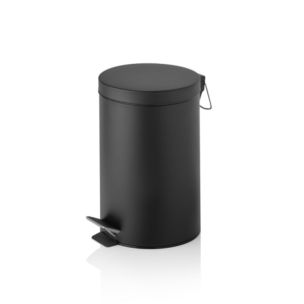 WAS Tretabfalleimer, 20 L, mit Kunststoffeinsatz, schwarz pulverbeschichtet, Metall, 1128020