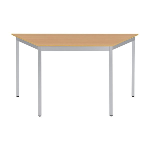 Bisley Mehrzwecktisch, Trapezförmig, Breite 1200 mm, Tiefe 600 mm, 19mm Tischstärke, 300 aluminium x BC buche, MTT1206BC300