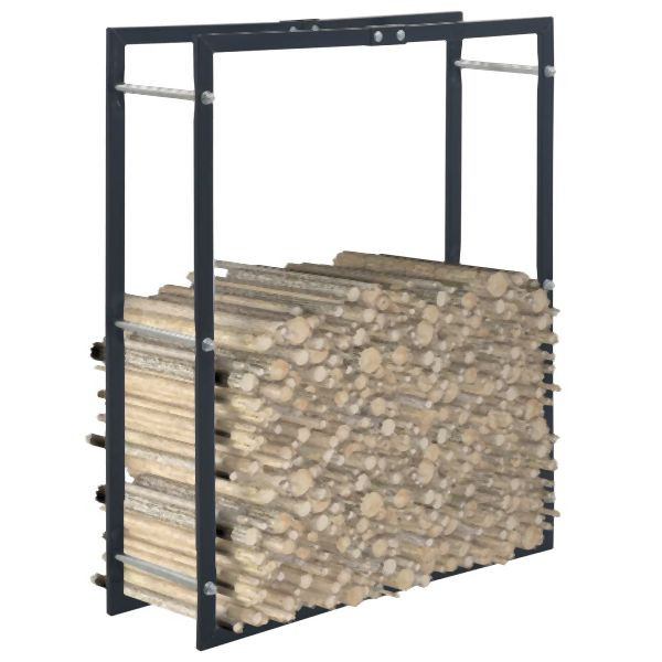 vidaXL Brennholzregal Schwarz 80×25×100 cm Stahl, 286287