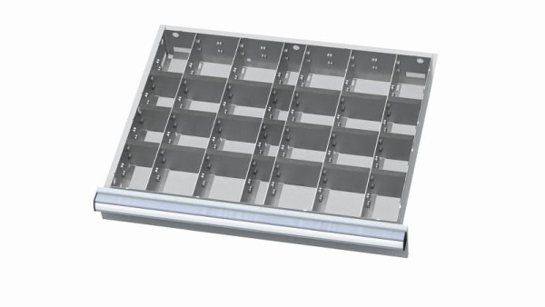 Simplaflex Metalleinteilung für Schubladen, Blendenhöhe: 200-300 mm, Innenmaß 600 x 450 mm, CL7E200MT04