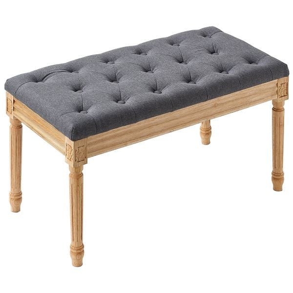 VEVOR 16" Polsterbank Ottomane Bank für Eingangsbereich Esszimmer Schlafzimmer Grau, CZZY3216CSHS53GN7V0