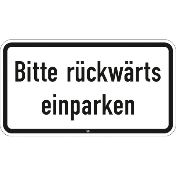 Stein HGS Bitte rückwärts einparken - 2832, 330x600mm /RA1/Flachform 2mm, 2832-211