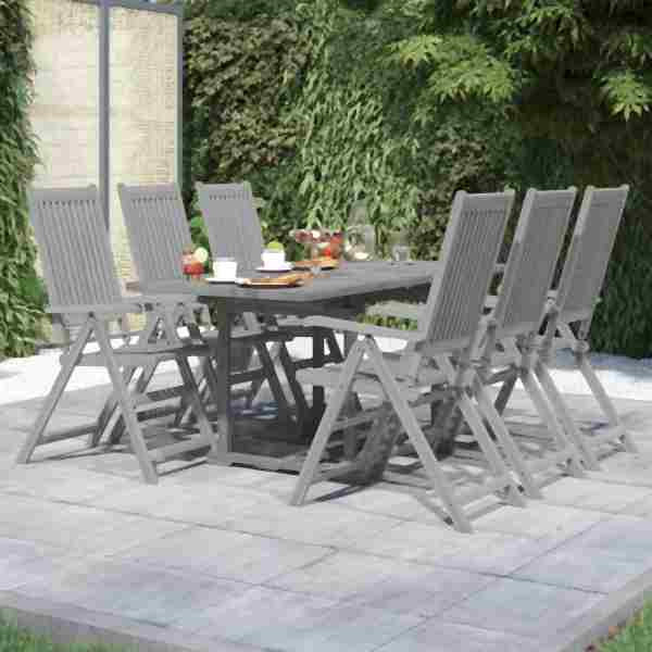 vidaXL 7-tlg. Garten-Essgruppe Massivholz Akazie, 3079656