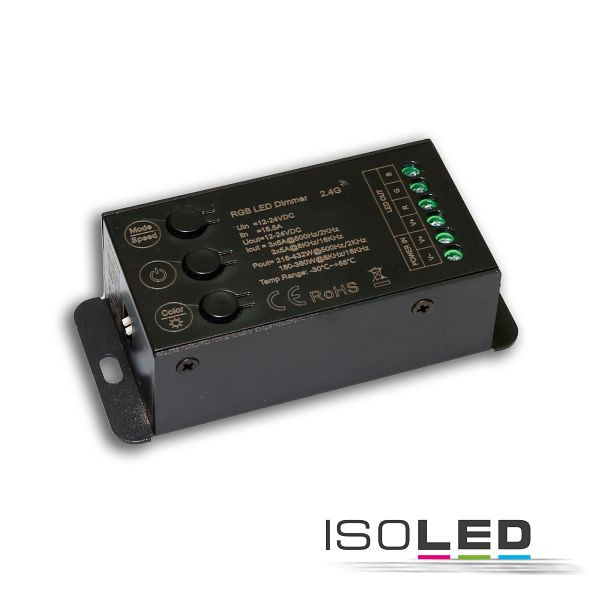 ISOLED Sys-Pro Funk Mesh Multi-PWM RGB-Dimmer mit Bedientasten, 3 Kanal, 12-24V DC 12-18A, 116284
