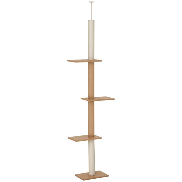 PawHut Kratzbaum Deckenhoch, 228-260 cm Höhenverstellbarer Katzenbaum Kletterbaum, D30-296V03BN