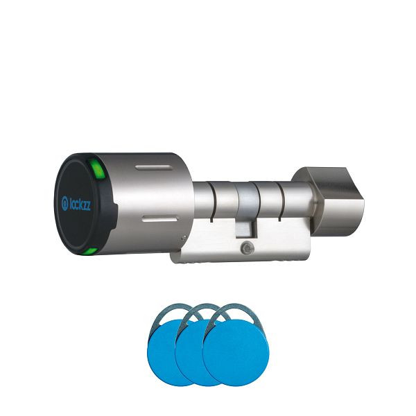 lockzz Elektronisches Türschloss RFID, HOME Starter-Set inkl. 3 Transponder, für Innentüren, Maße (Außen/Innen): 30/26 mm, LZ2122-HS-ID-30-26