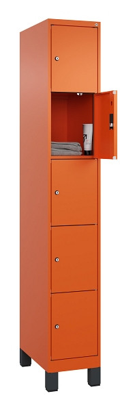 C+P Schließfachschrank Evolo PLUS, mit Füßen, 5 Fächer, 1950x300x500mm, 2004/20, 049010-105 S10023
